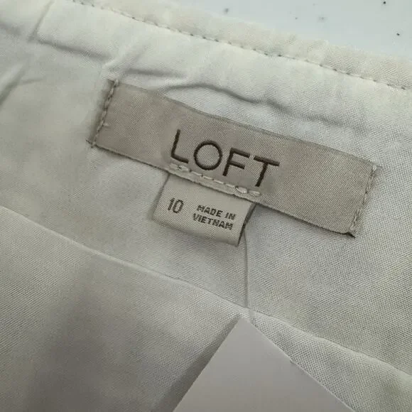 LOFT Tweed Mini Skirt Women's Size 10 Metallic Sequin Black White Party Holiday - Picture 6 of 13